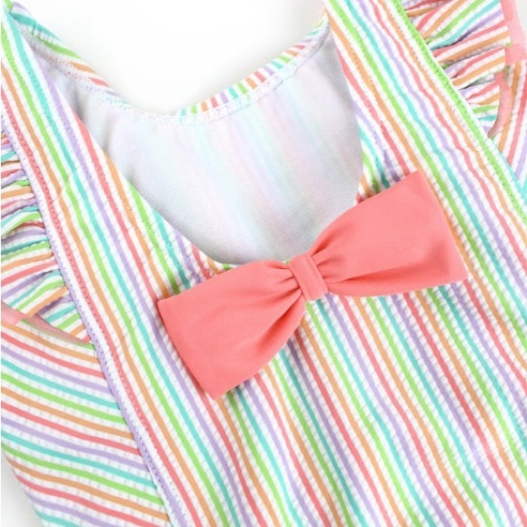 RUFFLE BUTTS - Seersucker Waterfall One Piece - Picture 8 of 16